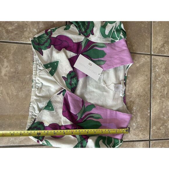 Caroline Constas Top Blouse Skirt Set 2 Piece Matching NWT Purple Floral XS - Picture 6 of 12